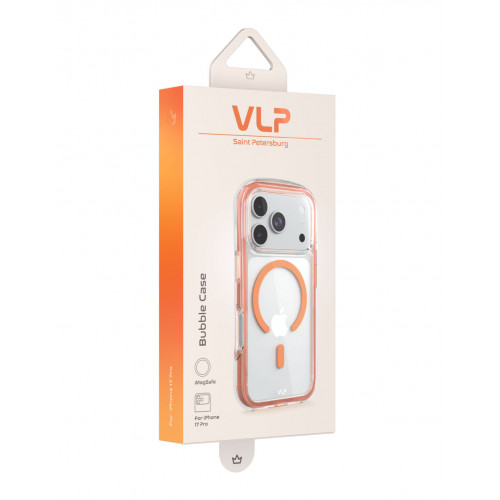 Чехол защитный VLP Bubble Case с MagSafe для iPhone 17 ProMax, оранжевый