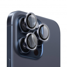 Защитное стекло для задней камеры iPhone 15 Pro Max Black WIWU